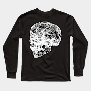 Skull Digital Wireframe Long Sleeve T-Shirt